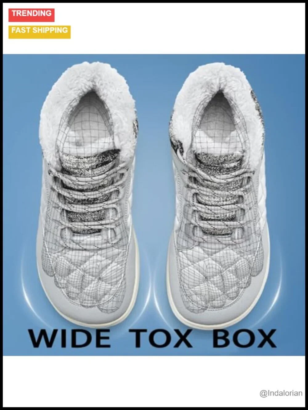 Wide Toe Box Winter Snow Boots Non Slip Ankle Booties Fur Lined Lightweight
